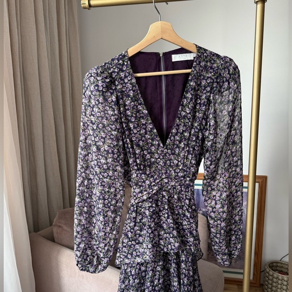 Astr Purple Floral Maxi Dress M - Picture 8 of 13